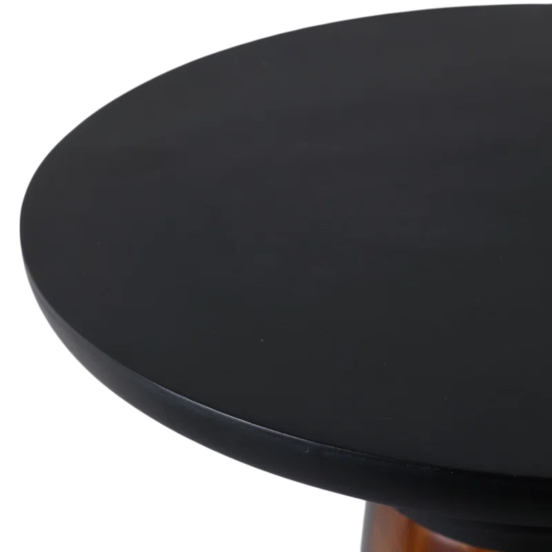 Glass & Marble Accent Table with Tapered Base Modern Side Table for Living Room, Bedroom, Office & Home Decor 20" Brown.