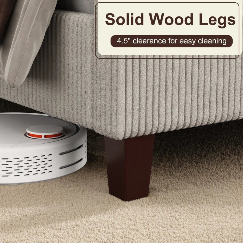 Wauseon Corduroy Upholstered Bed