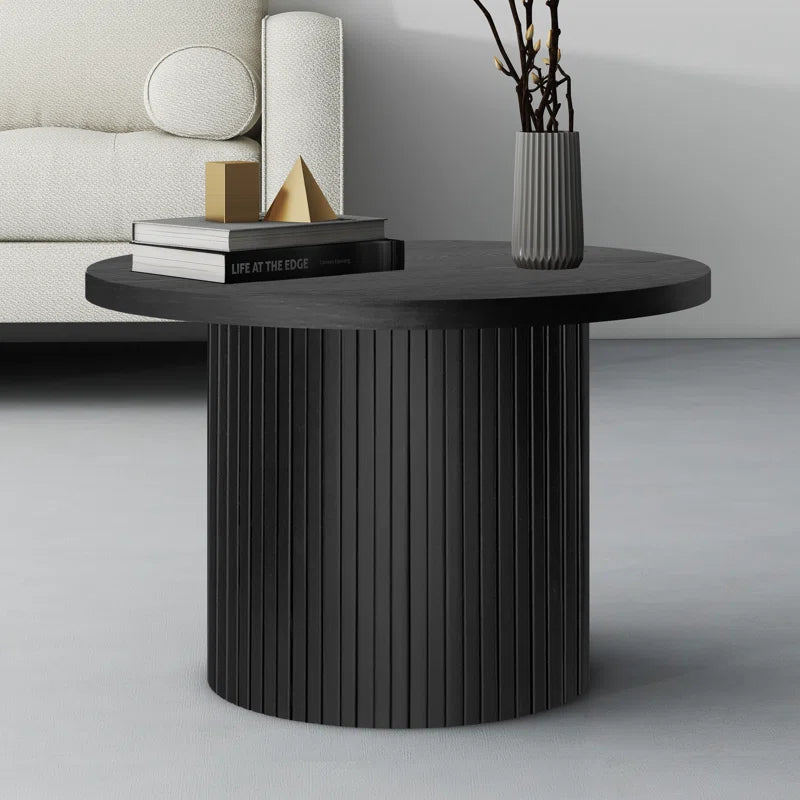 Charleily Solid Wood Coffee Table Round