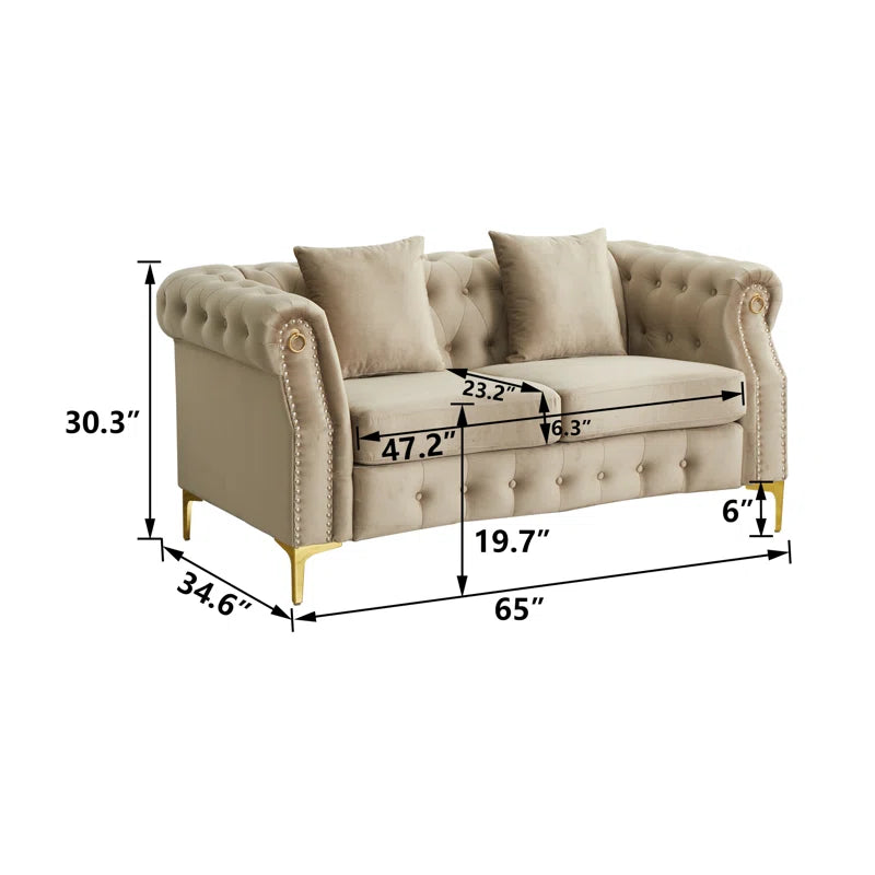 Frotten 65'' Velvet Loveseat