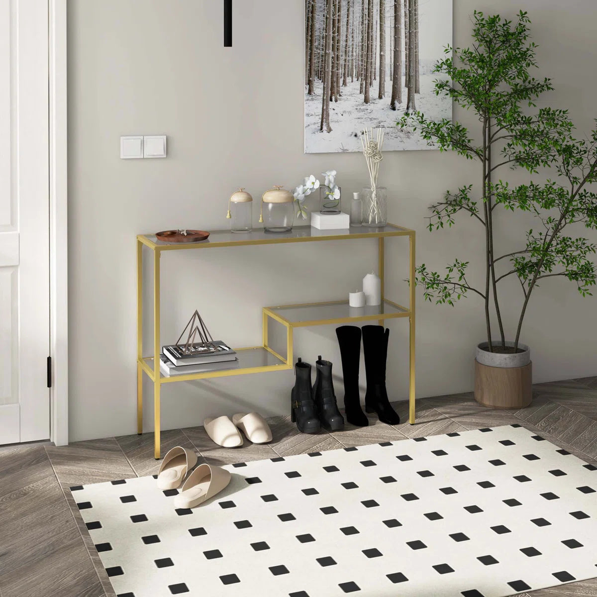 Seren Glass Console Table
