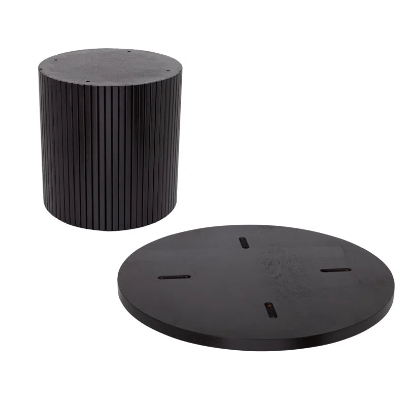 Charleily Solid Wood Coffee Table Round
