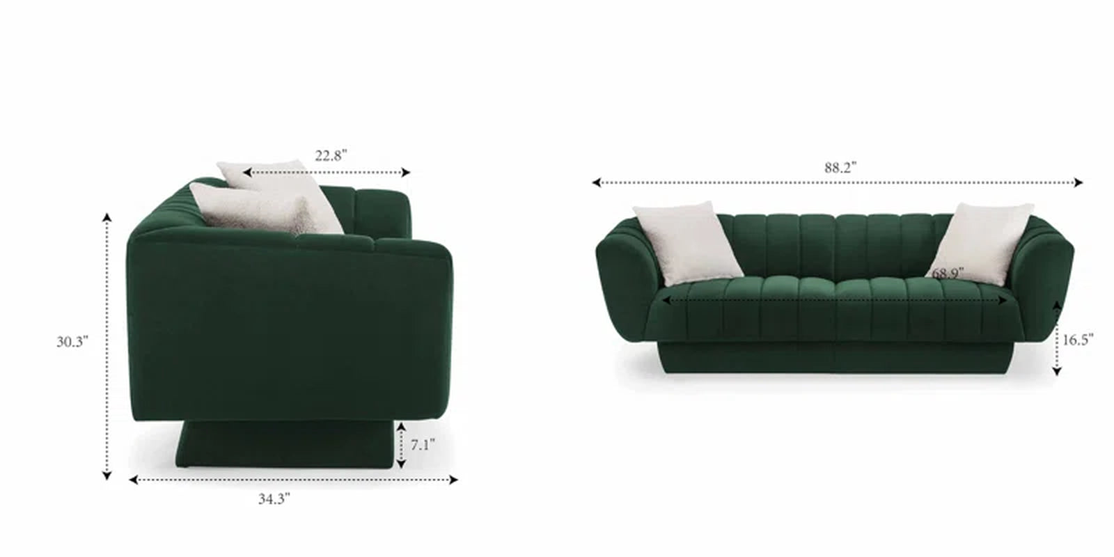 MINIMORE Modern Style 88.2'' W Charlotte 3Seater Chesterfield Sofa