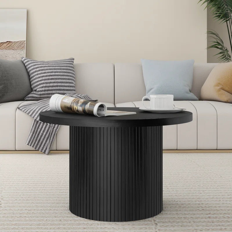 Charleily Solid Wood Coffee Table Round