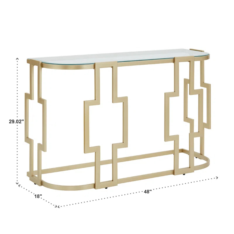 Birnson 48'' Glass Top Console Table