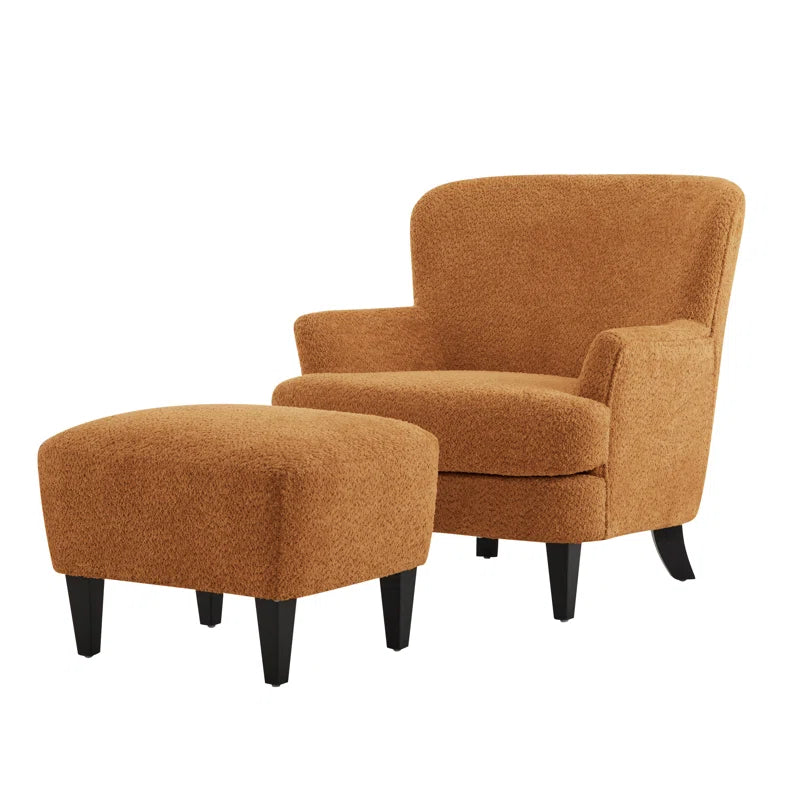 Kamiyla Upholstered Armchair with Ottoman
