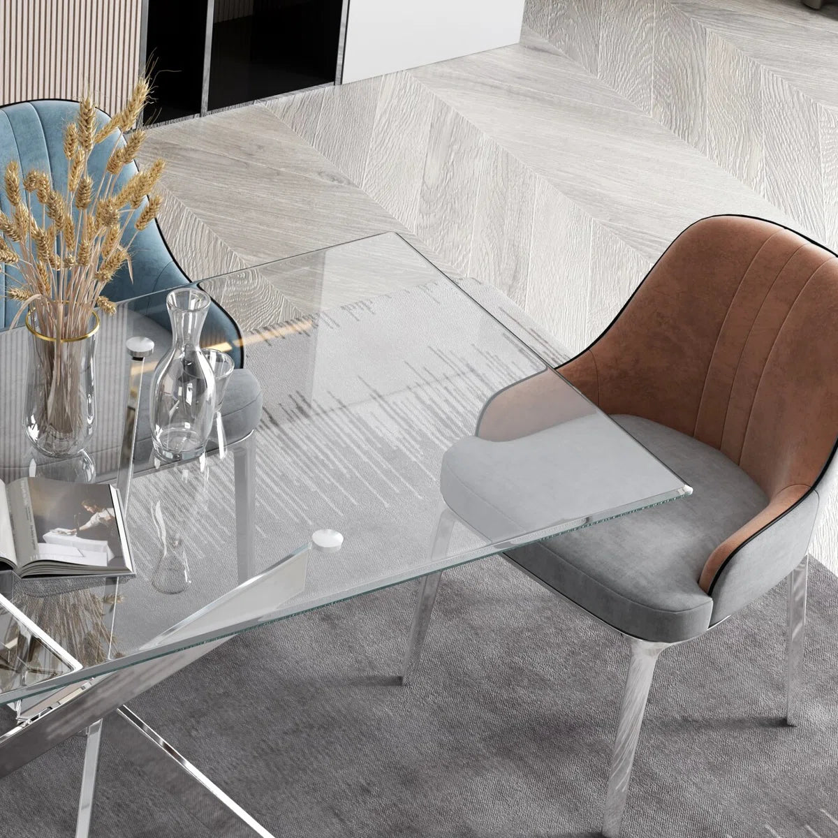 Arlen Glass Pedestal Dining Table