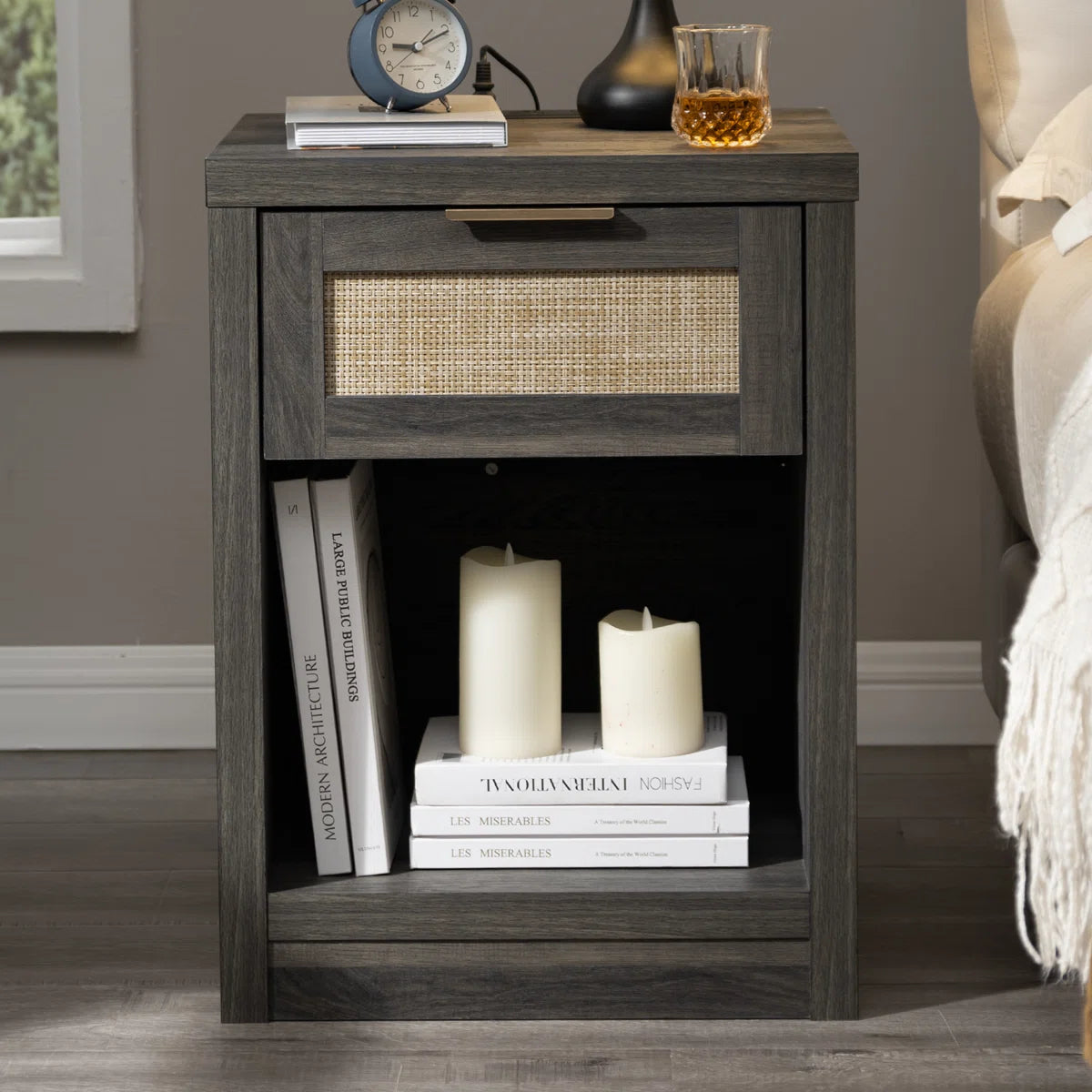 Kaelen Nightstand with Charging Station