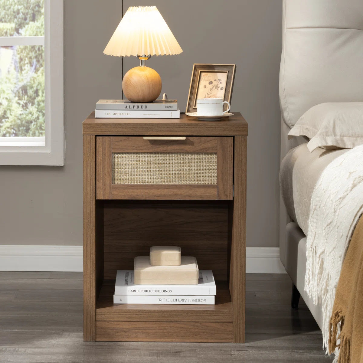 Kaelen Nightstand with Charging Station