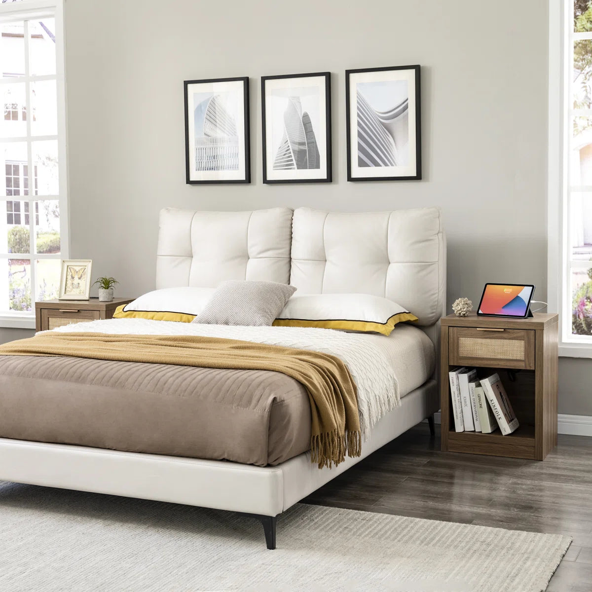 Kaelen Nightstand with Charging Station