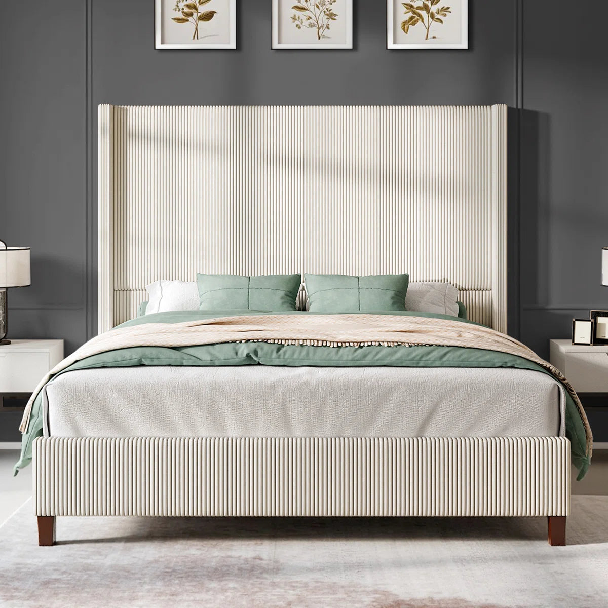Alvera Wingback Platform Bed
