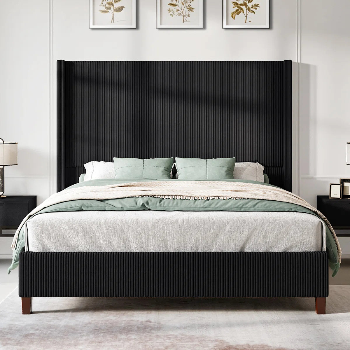 Alvera Wingback Platform Bed