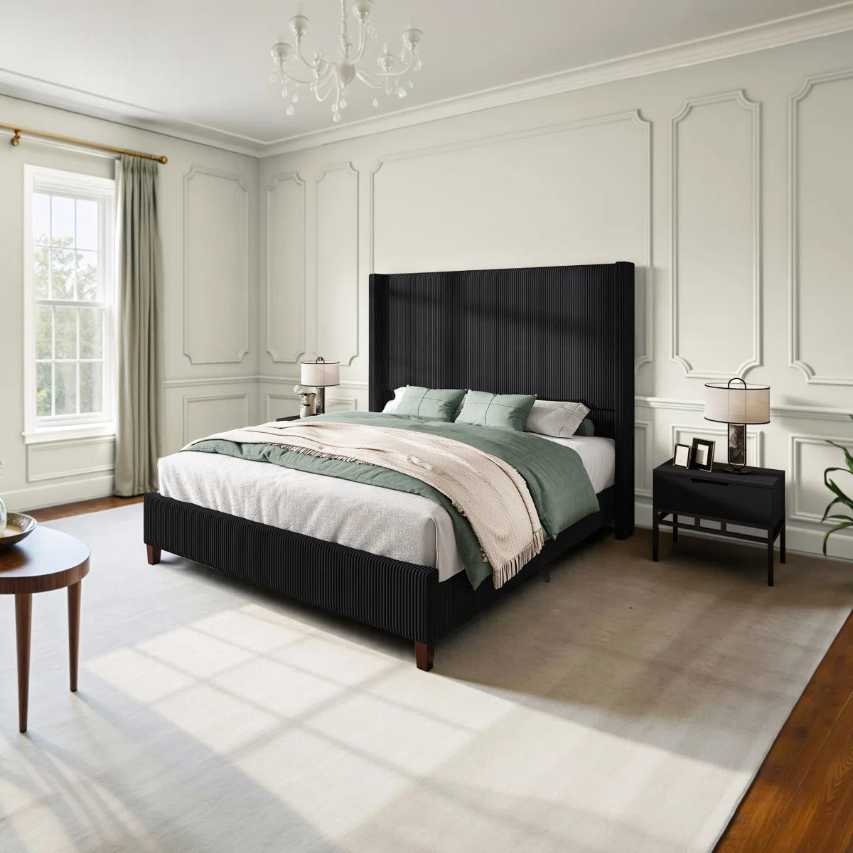 Alvera Wingback Platform Bed