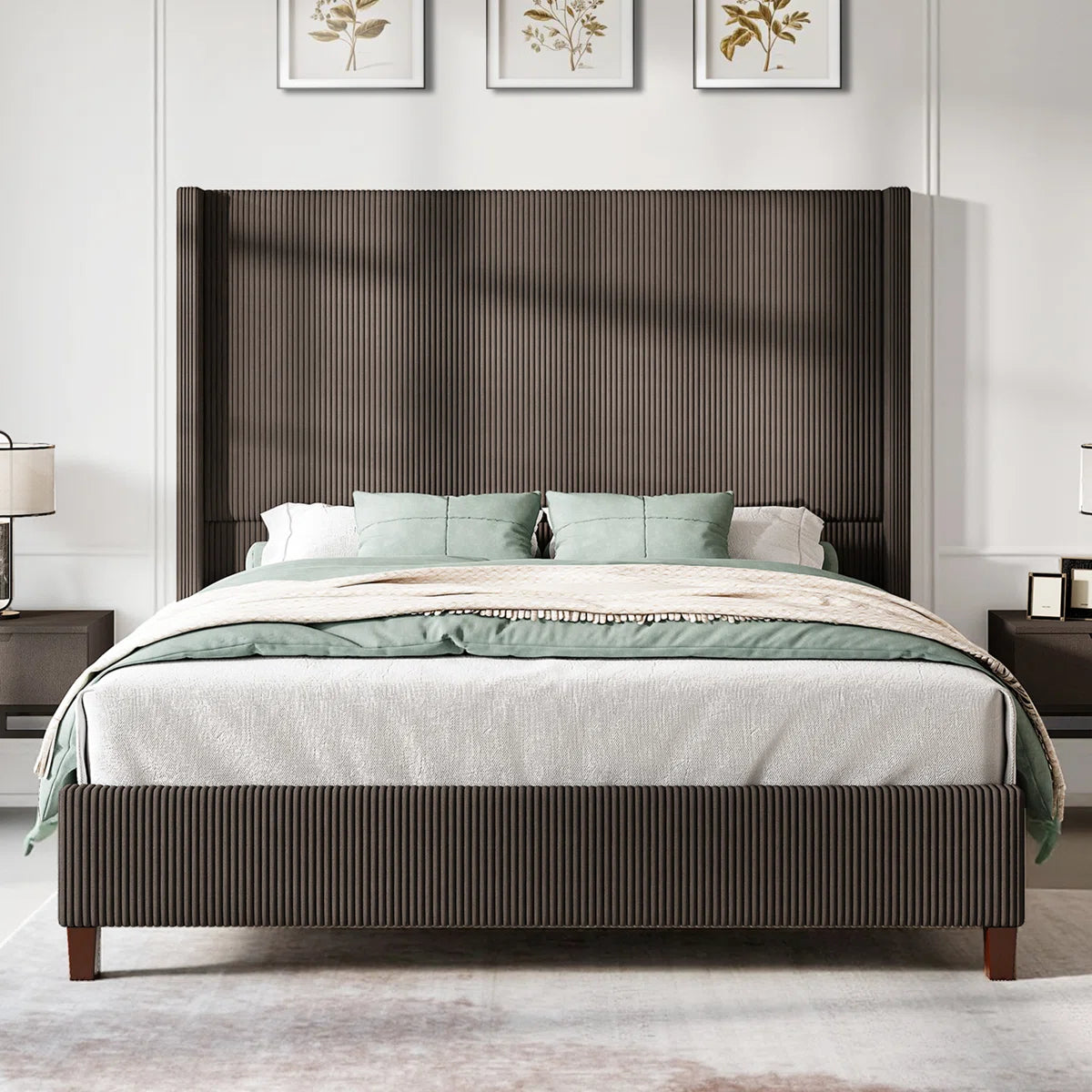 Alvera Wingback Platform Bed