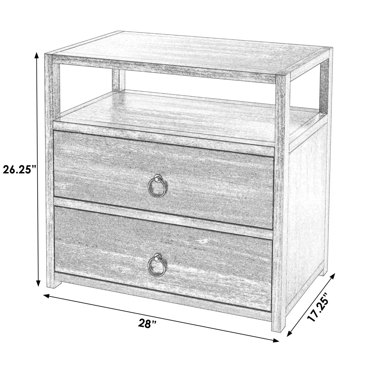 Ceyla 2-Drawer Nightstand