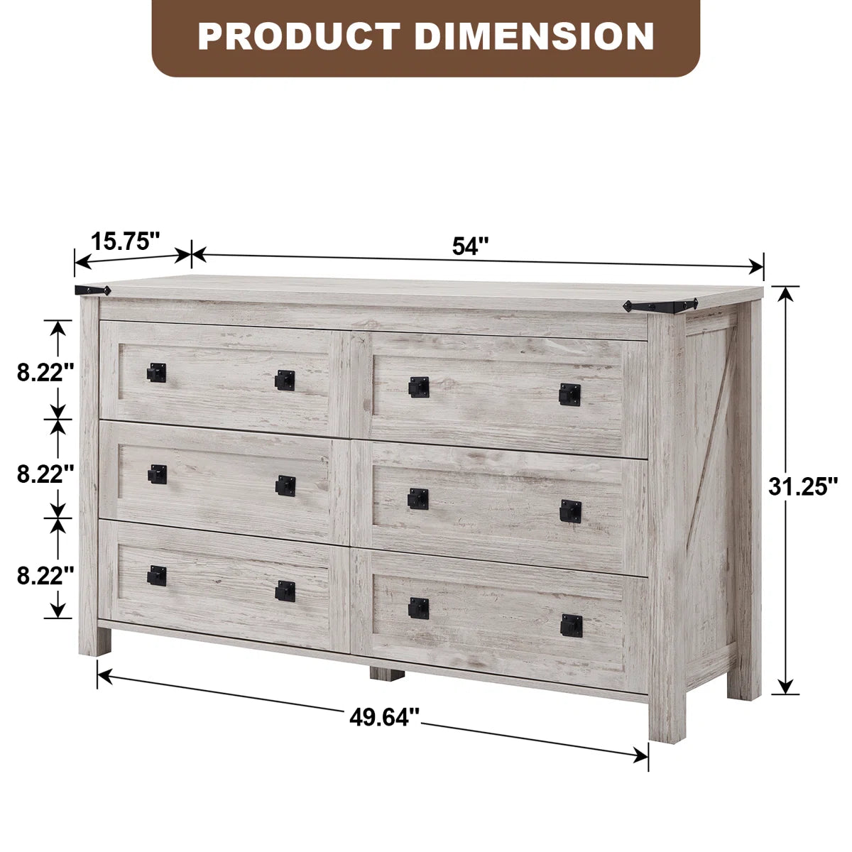 Rustica 6-Drawer Dresser