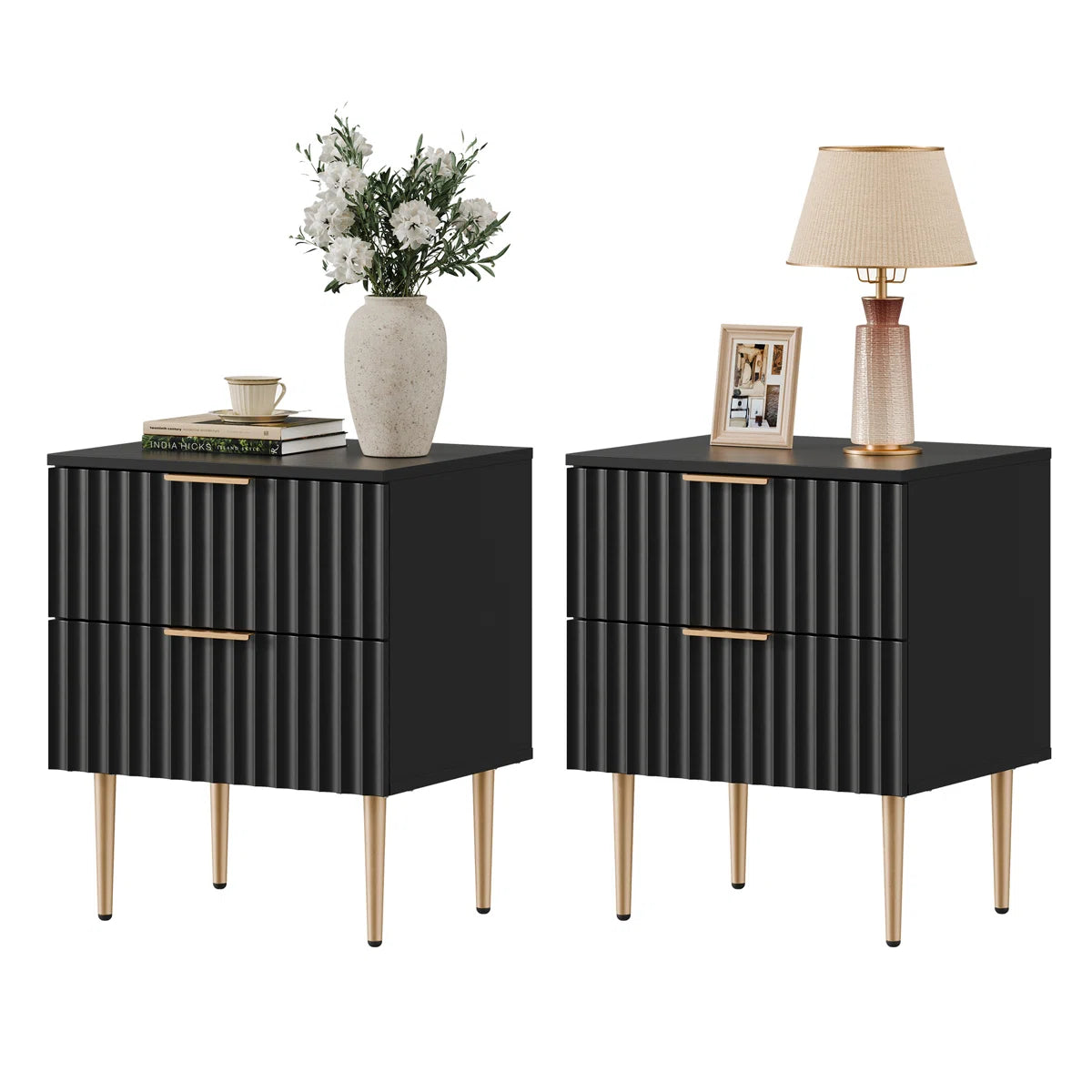 Ardyn Fluted Nightstand Set