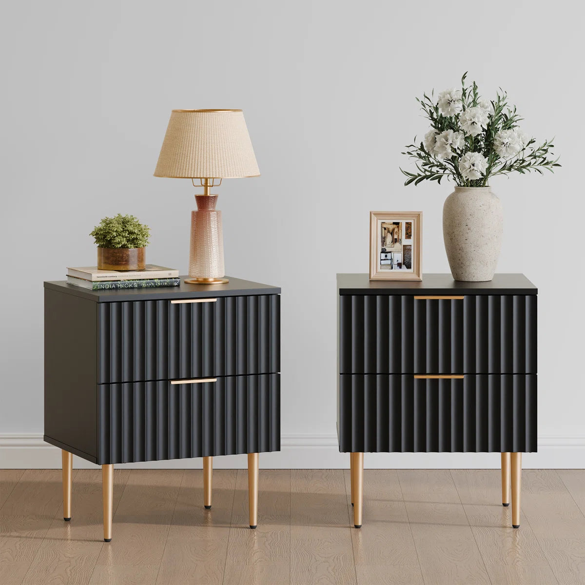 Ardyn Fluted Nightstand Set