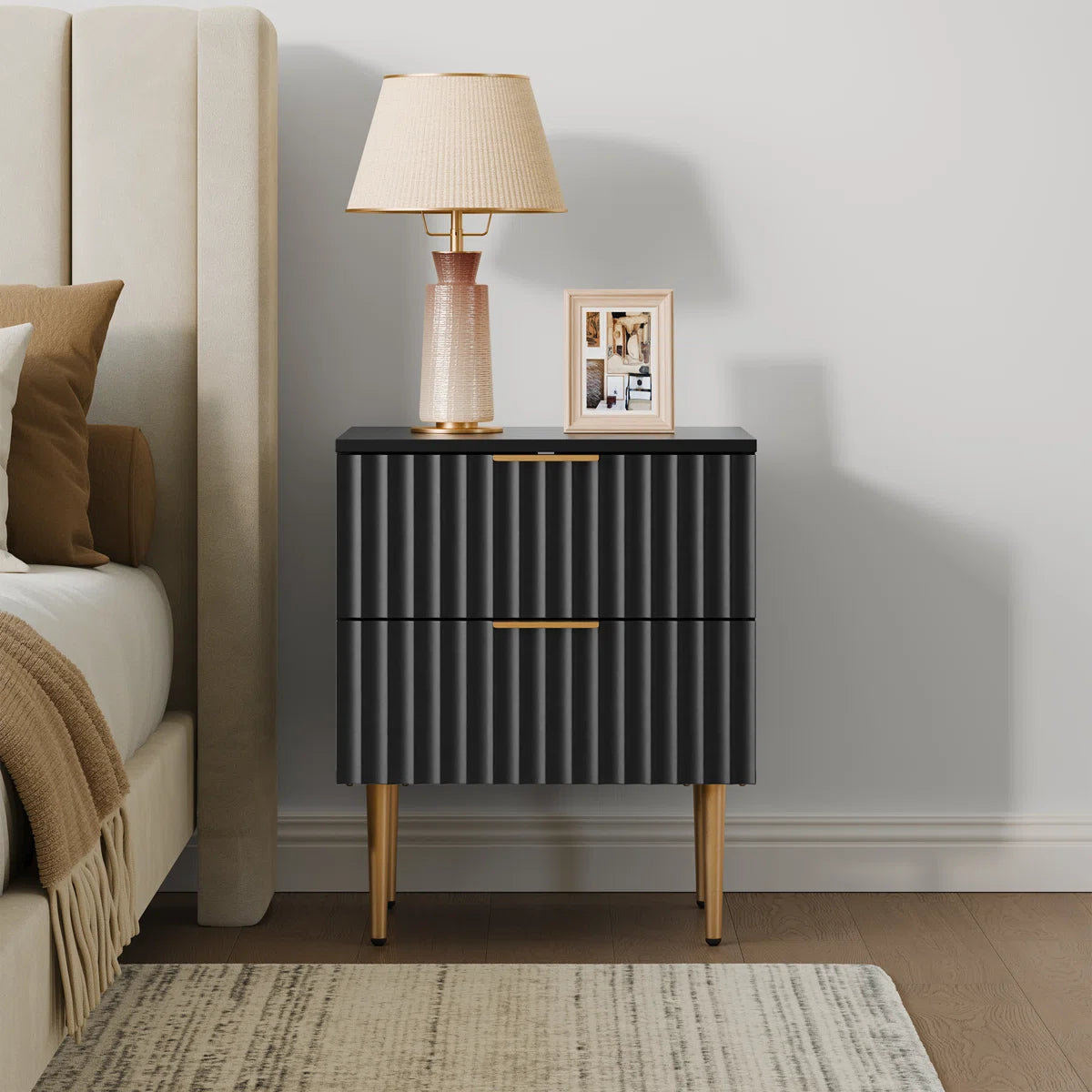 Ardyn Fluted Nightstand Set