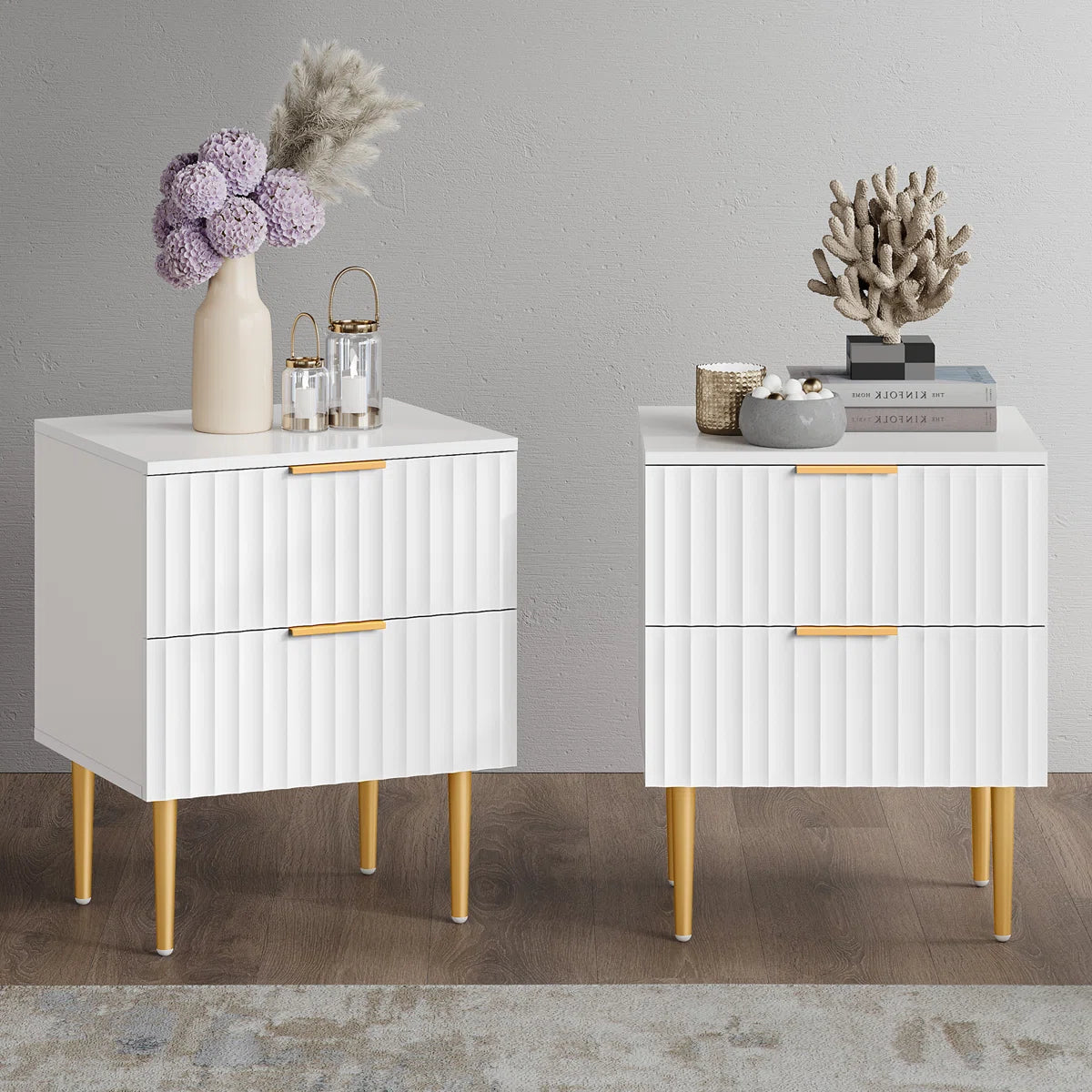 Ardyn Fluted Nightstand Set