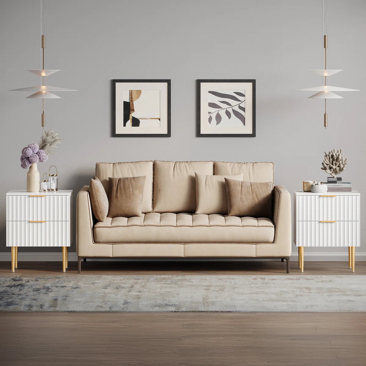 Ardyn Fluted Nightstand Set