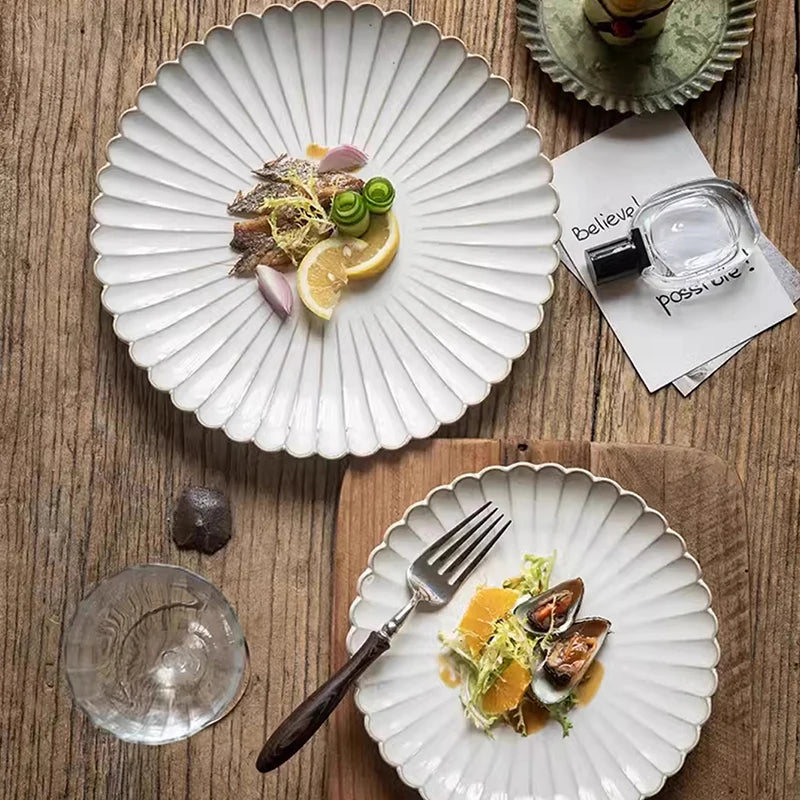 Auren Fluted Ceramic Plate
