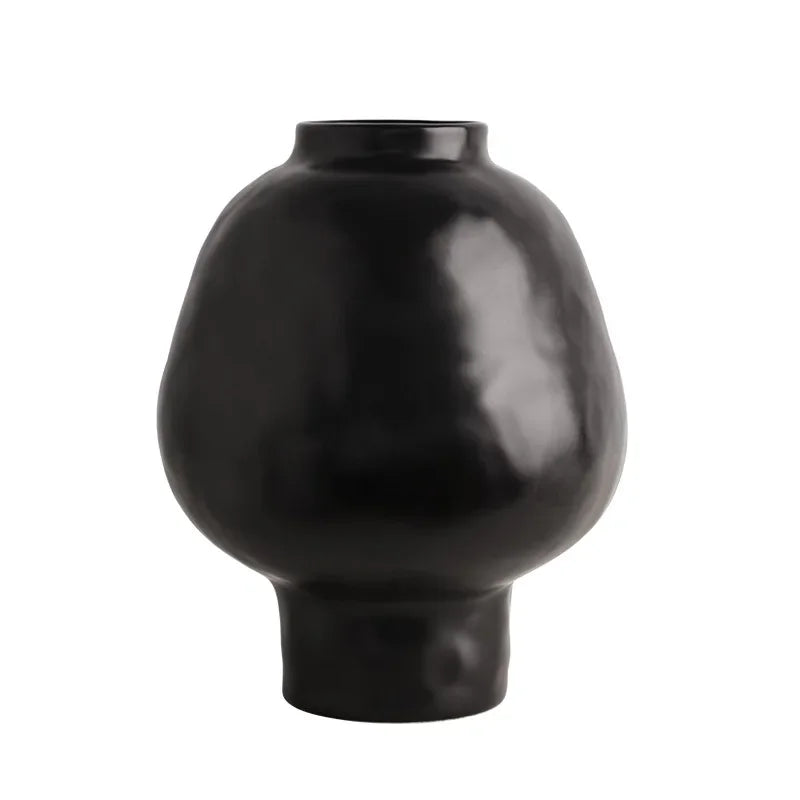 Naro Hammered Black Vase Set