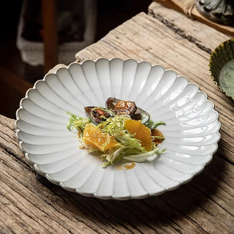 Auren Fluted Ceramic Plate