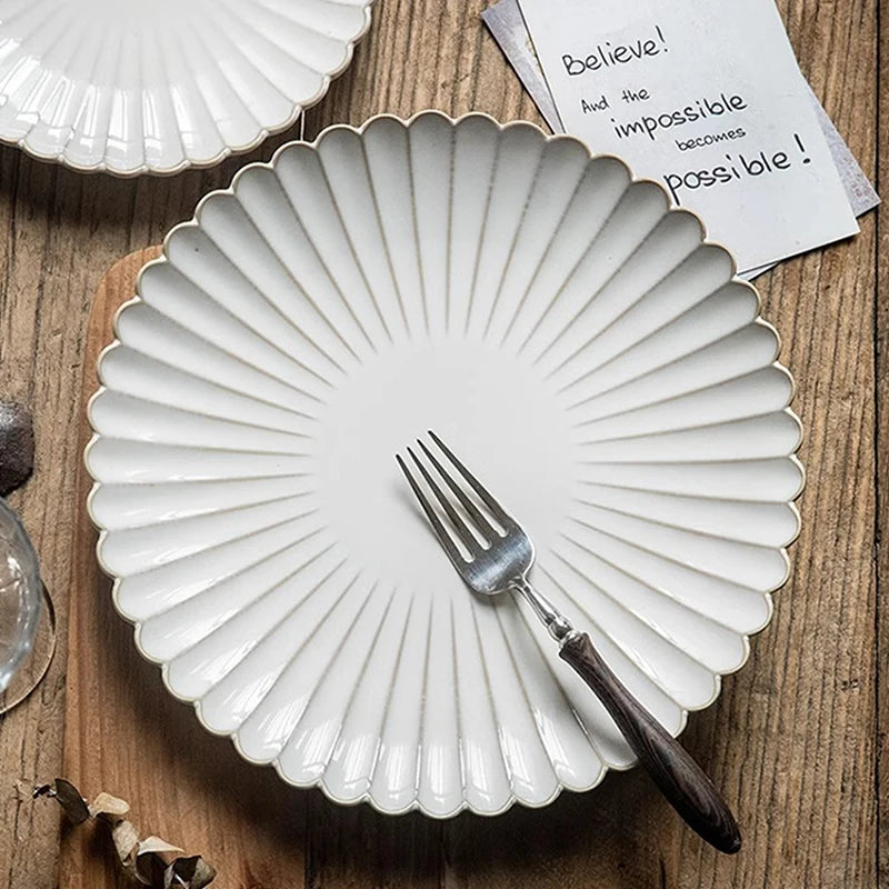 Auren Fluted Ceramic Plate