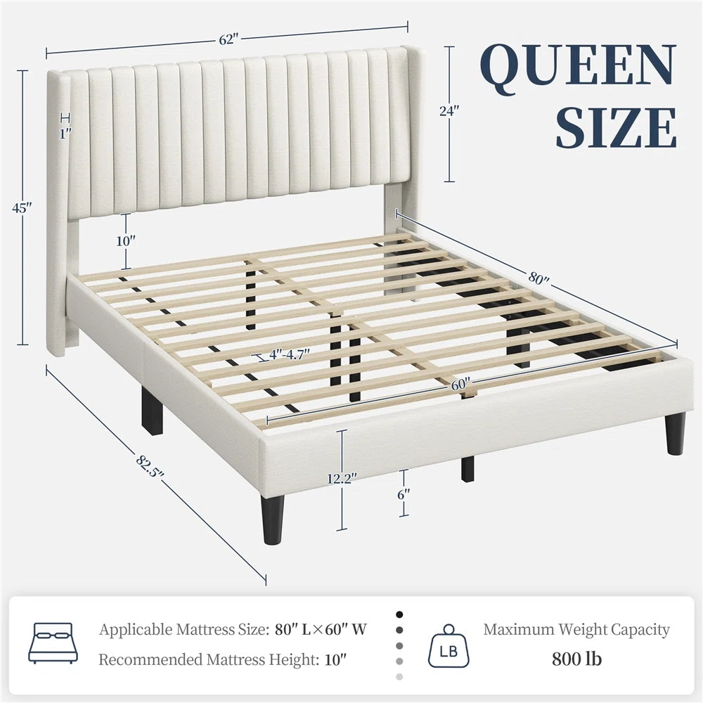 Mirella Wingback Platform Bed