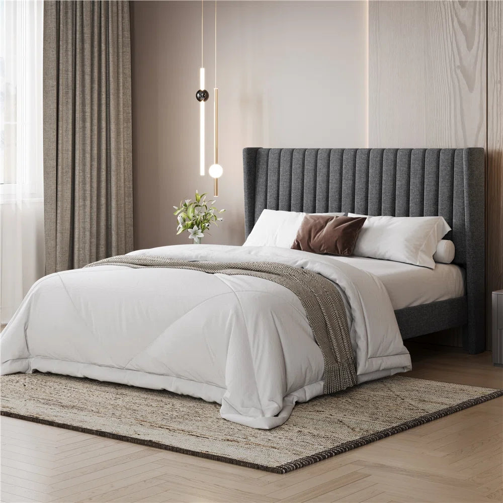 Mirella Wingback Platform Bed