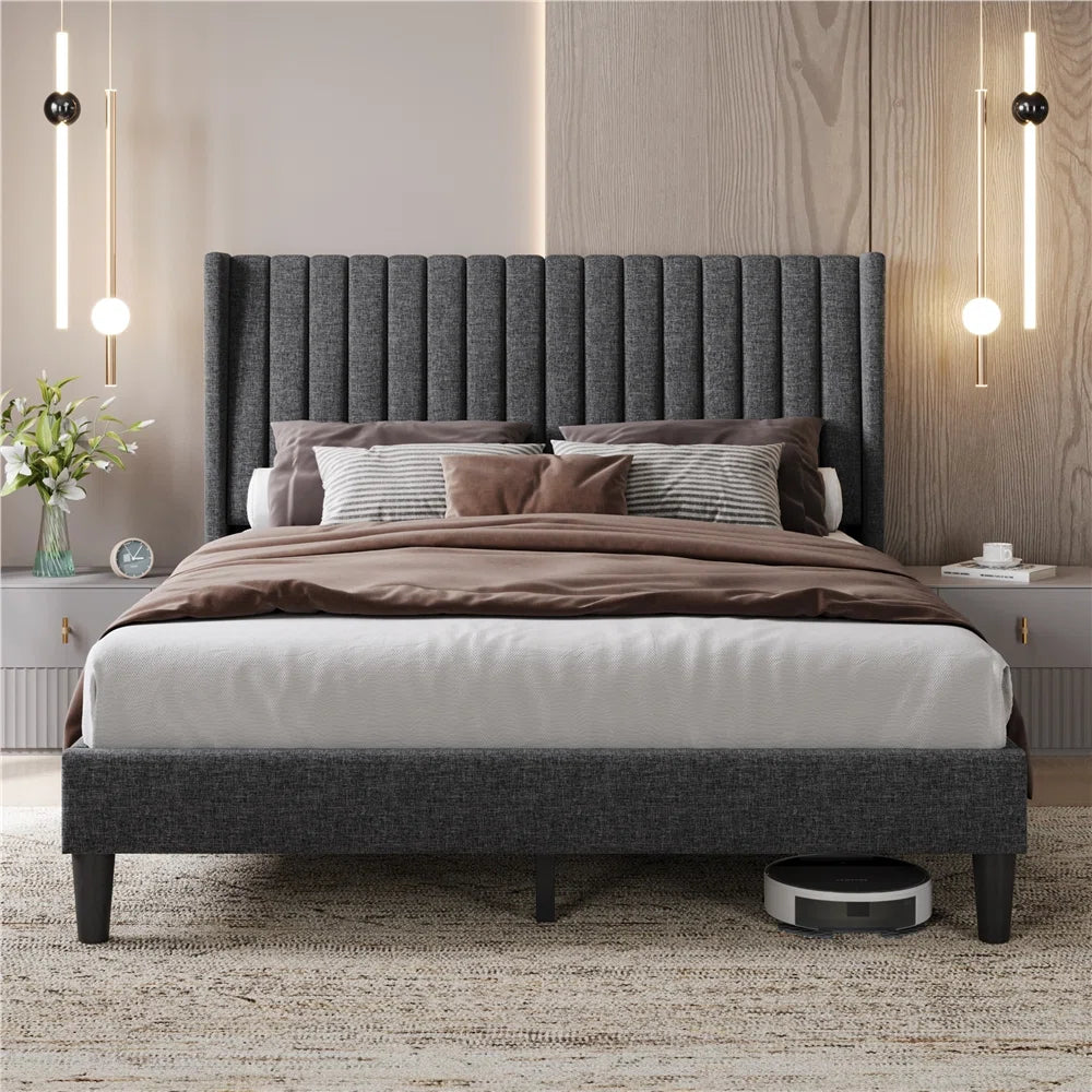 Mirella Wingback Platform Bed