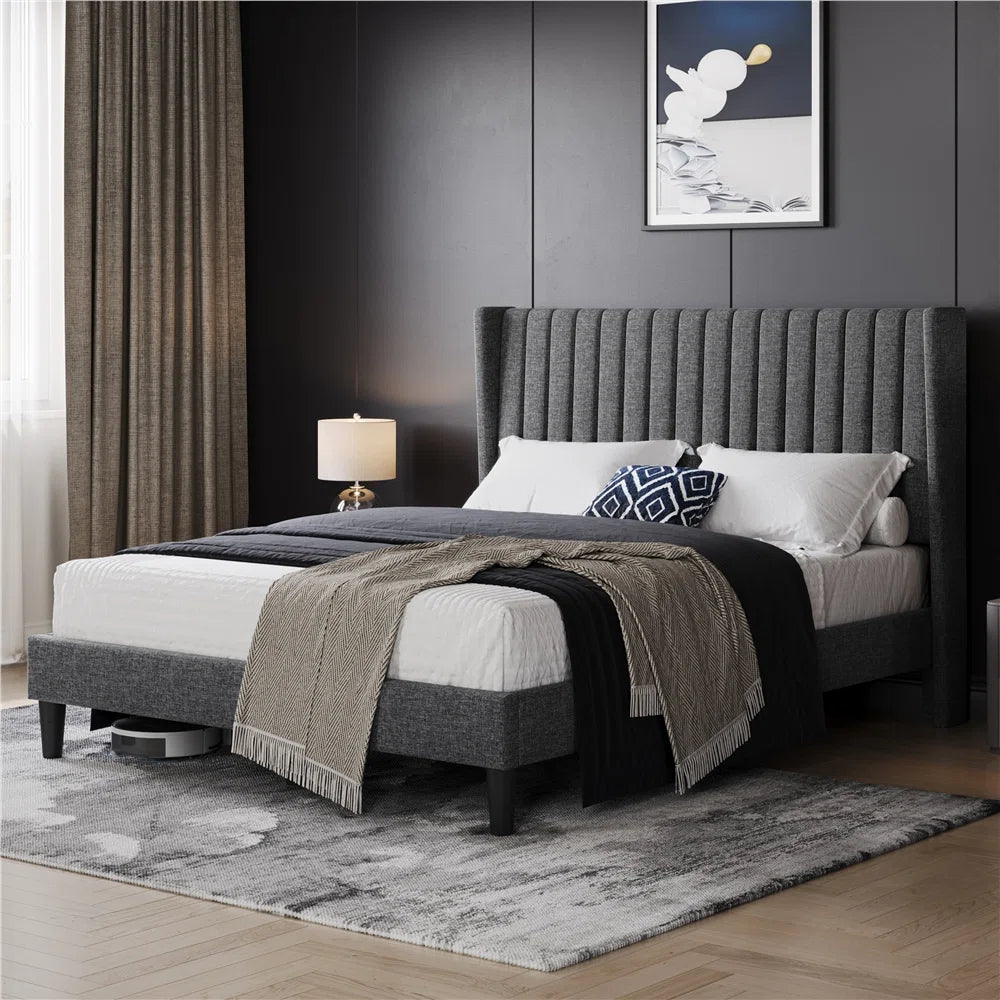 Mirella Wingback Platform Bed