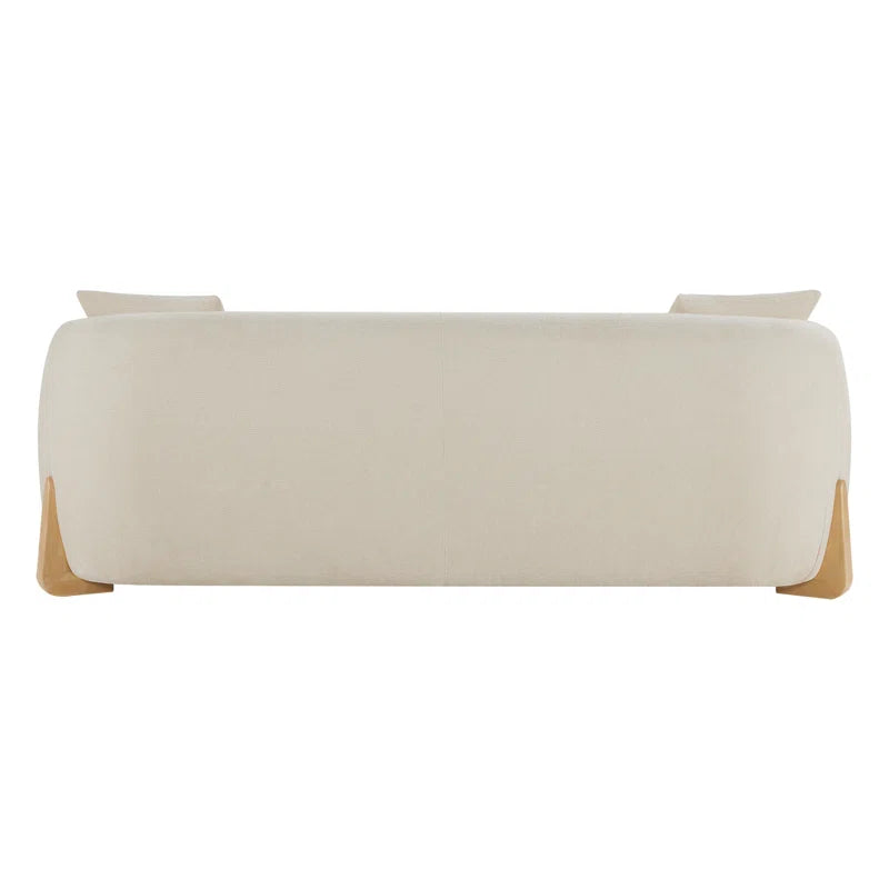 90'' Upholstered Modern Curved Chenille Sofa with Unique Wood Legs