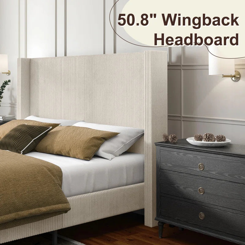 Wauseon Corduroy Upholstered Bed
