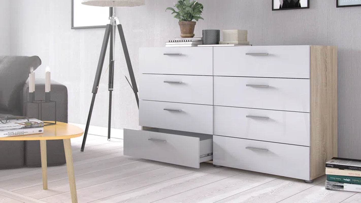 Gianna 8 Drawer 55.12" W Double Dresser
