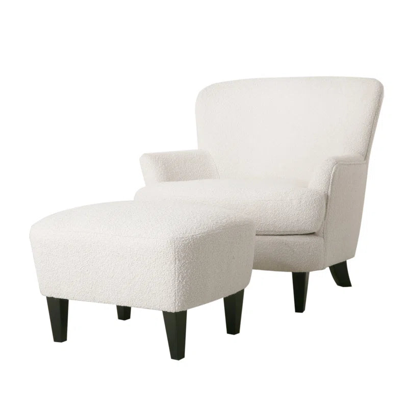 Kamiyla Upholstered Armchair with Ottoman